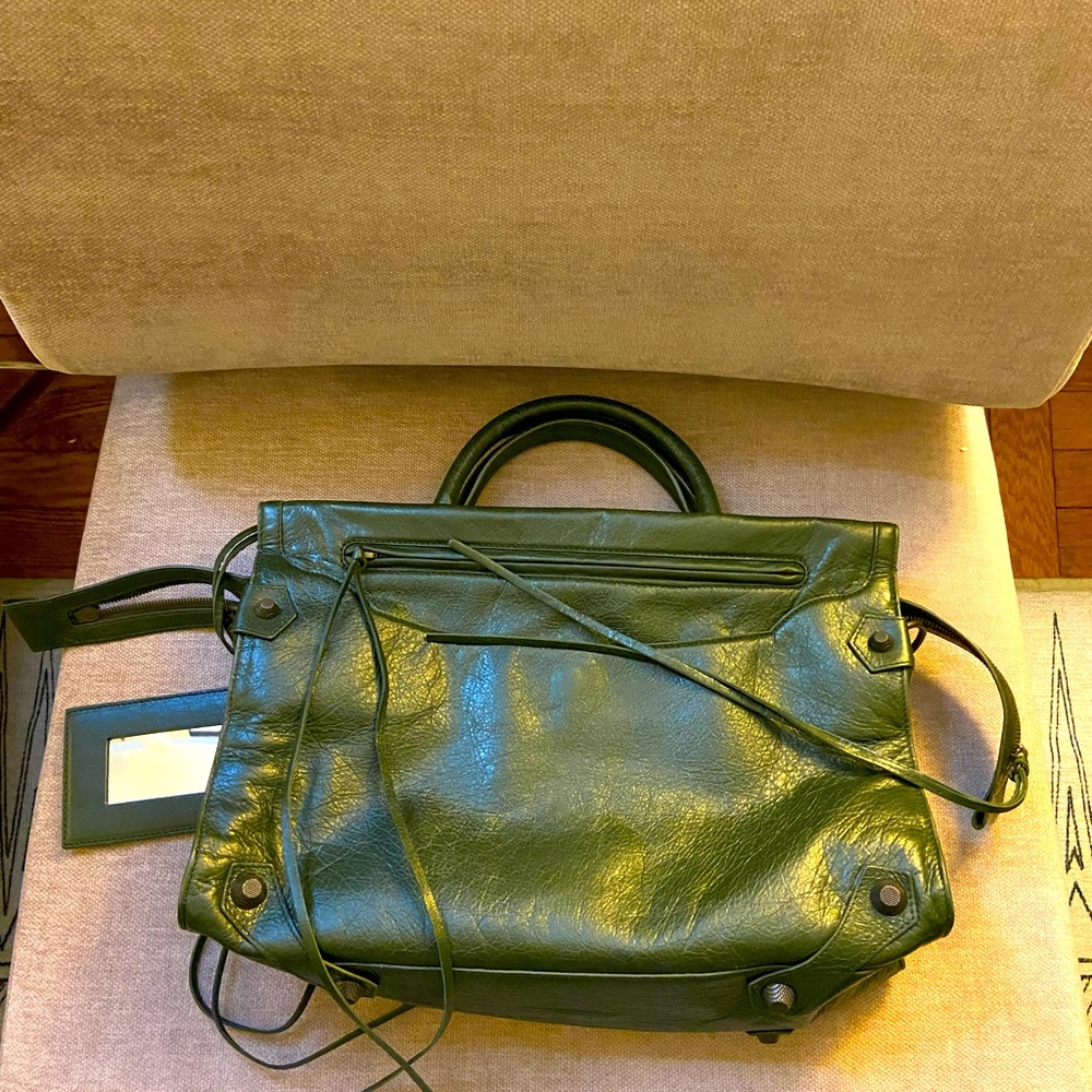 Balenciaga City Moto Bag.  Excellent Condition.  Rich green color.  Beautiful
